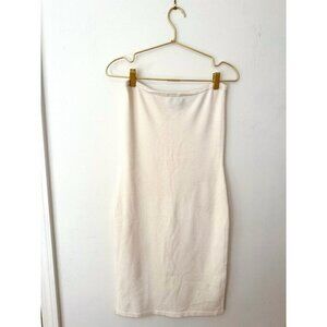 Finity Petites Bodycon White Dress Knit Y2K Strapless